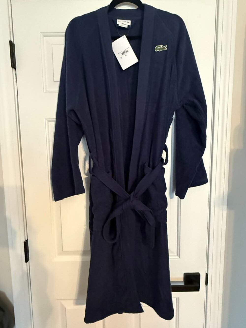 Lacoste Dark Blue Belted Robe ladies- one size new! $100